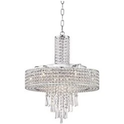 Vienna Full Spectrum Crystal Cascade Chrome Chandelier 19 1/2" Wide Modern 9-Light LED Fixture For Dining Room House Kitchen Island Entryway Bedroom -Adesso Sales Store GUEST 7642d1d1 4217 459d b639 cc52573f9143