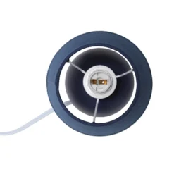 8.66" Petite Ceramic Orb Base Bedside Table Desk Lamp With Matching Tapered Drum Fabric Shade Blue - Creekwood Home -Adesso Sales Store GUEST 76714073 5f49 4d42 a88f 0e2ae0c6ee8f