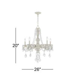 Kathy Ireland Chateau De Conde Antique Rubbed White Pendant Chandelier 26" Wide French Crystal 5-Light Fixture For Dining Room House Kitchen Island -Adesso Sales Store GUEST 76ccc7b0 d15f 4e93 9aa9 8ffe977898dd