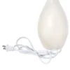 18.11" Traditional Standard Ceramic Dewdrop Table Desk Lamp With Matching Fabric Shade Off-White - Creekwood Home
