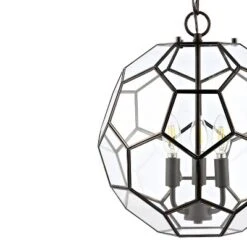 13.5" 3-Light Bee Modern Farmhouse Iron/Glass LED Pendant Oil Rubbed Bronze/Clear - JONATHAN Y -Adesso Sales Store GUEST 785bdbb3 8851 40be 9b41 3e49b28f2ded