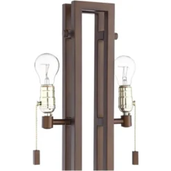 Possini Euro Design Gossard Modern Industrial Table Lamp 30" Tall Bronze With USB Charging Port White Rectangular Shade For Bedroom Living Room Office -Adesso Sales Store GUEST 78b6c0b7 dbc3 4673 b907 3464079228b0