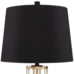 360 Lighting Nathan Modern Table Lamps 25 1/2" High Set Of 2 Gold Metal With USB Charging Ports Black Drum Shade For Bedroom Living Room Home Desk -Adesso Sales Store GUEST 793c17c8 f942 420d b160 fd6cfb47baba