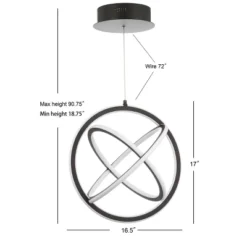 16.5" Adjustable Orbit Pendant (Includes Energy Efficient Light Bulb) Black - JONATHAN Y -Adesso Sales Store GUEST 7a022d36 1ec9 439a 8c42 608ebd49f89a