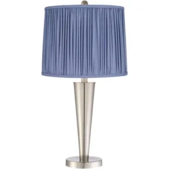 360 Lighting Geoff Modern Table Lamps Set Of 2 26" High Brushed Nickel With USB Charging Port Blue Shirred Shade For Bedroom Living Room House Desk 5 360 Lighting Geoff Modern Table Lamps Set Of 2 26" High Brushed Nickel With USB Charging Port Blue Shirred Shade For Bedroom Living Room House Desk -Adesso Sales Store GUEST 7a660058 4126 466f 988a 4cd7cd8064e9