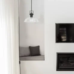 Sutton 1-Light Matte Black Plug-In Or Hardwire Pendant Light With Clear Glass Shade - Globe Electric -Adesso Sales Store GUEST 7b18834e 73fe 4ddf 9967 0ffcc4dab541