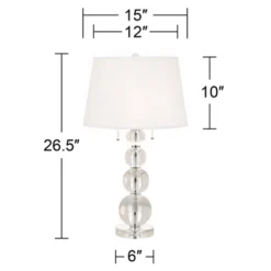 Vienna Full Spectrum Modern Table Lamp 26 1/2" High With USB Dimmer Stacked Crystal Spheres White Drum Shade For Bedroom Living Room Desk Bedside -Adesso Sales Store GUEST 7b6264c7 8c26 4645 8f38 93687dfecd73