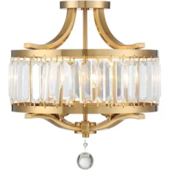 Vienna Full Spectrum Prava Modern Ceiling Light Semi Flush Mount Fixture 16 1/2" Wide Warm Brass 4-Light Crystal Drum For Bedroom Kitchen Living Room -Adesso Sales Store GUEST 7b74f4d4 6722 4a28 a8a4 539ac4e3fda0