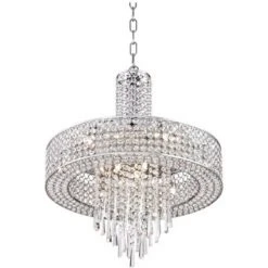 Vienna Full Spectrum Crystal Cascade Chrome Chandelier 19 1/2" Wide Modern 9-Light LED Fixture For Dining Room House Kitchen Island Entryway Bedroom -Adesso Sales Store GUEST 7cc93eb5 8f30 4103 bc5f 2bcaf808acc7