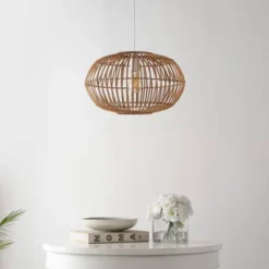 17.5" 1-Light Leo Farmhouse Coastal Rattan LED Pendant Brown - JONATHAN Y 27 17.5" 1-Light Leo Farmhouse Coastal Rattan LED Pendant Brown - JONATHAN Y -Adesso Sales Store GUEST 7df64b4b 3899 4caf 87dc 6d4cbbfc3e64