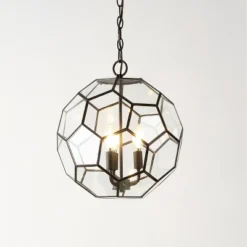 13.5" 3-Light Bee Modern Farmhouse Iron/Glass LED Pendant Oil Rubbed Bronze/Clear - JONATHAN Y -Adesso Sales Store GUEST 7e555ff2 c78f 44b5 a1e1 e242e2086903
