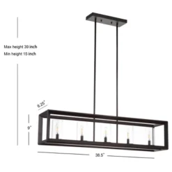LED 5-Light Metal/Glass Anna Linear Pendant - JONATHAN Y -Adesso Sales Store GUEST 7ebd3142 c178 49fd a068 c399d58c16ee