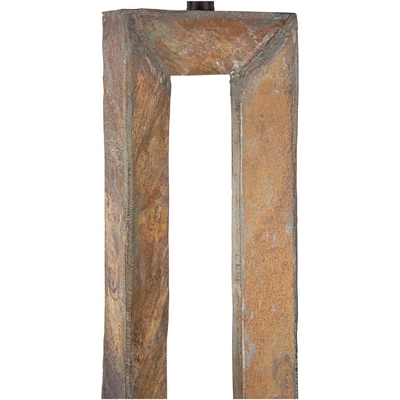 Franklin Iron Works Tahoe Rustic Table Lamp 32" Tall Natural Slate Off White Rectangular Shade For Bedroom Living Room Bedside Nightstand Office Kids 3 Franklin Iron Works Tahoe Rustic Table Lamp 32" Tall Natural Slate Off White Rectangular Shade For Bedroom Living Room Bedside Nightstand Office Kids - Image 3