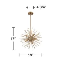 Possini Euro Design Janae Warm Gold Sputnik Chandelier 18" Wide Modern Crystal 9-Light Fixture For Dining Room House Foyer Kitchen Island Entryway -Adesso Sales Store GUEST 7f180e9f 7fb2 4d29 a779 cdeacf24585c