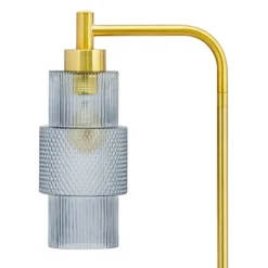 63" Kyra Pillar Shade Floor Lamp Blue/Gold - River Of Goods -Adesso Sales Store GUEST 7f8e4781 fc92 49aa 860d 1a6d0d7cff10