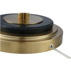 Possini Euro Design Palisade Modern Floor Lamp 64" Tall Satin Brass Metal Trimmed Fabric Tapered Drum Shade For Living Room Bedroom Office House Home -Adesso Sales Store GUEST 81276240 445c 4712 bbdf 5f9619f2bd77