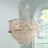 Vienna Full Spectrum Pioggia Chrome Pendant Chandelier 23 1/2" Wide Modern Crystal 5-Light Fixture For Dining Room House Foyer Kitchen Island Entryway