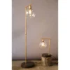 Metal And Wood Floor Lamp With Glass Globe Shade Gold - Storied Home