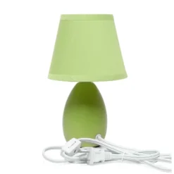 9.45" 2pk Petite Ceramic Oblong Bedside Table Desk Lamps With Matching Tapered Drum Shade Green - Creekwood Home -Adesso Sales Store GUEST 855e2c9e 07e6 4555 86b6 2db4355366e2