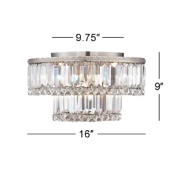 Vienna Full Spectrum Magnificence Modern Ceiling Light Flush Mount Fixture 16" Wide Brushed Satin Nickel Faceted Crystal Glass For Bedroom Living Room -Adesso Sales Store GUEST 860adfcf 61e3 4215 beb7 1c9d7a341841
