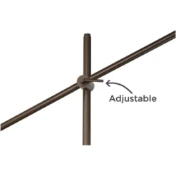 Possini Euro Design Industrial Floor Lamp Adjustable Arm 62.5" Tall Oiled Bronze Metal Light Brown Linen Drum Shade For Living Room Reading -Adesso Sales Store GUEST 865aed3f 133f 4541 bf6d b6247a5233dd