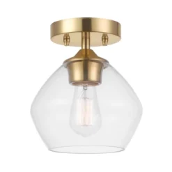 Harrow 1-Light Semi-Flush Mount Ceiling Lighting With Clear Glass Shade - Globe Electric -Adesso Sales Store GUEST 86a73664 b0d0 47f4 aa9a c8f3403aa112