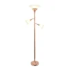 3 Light Floor Lamp With Scalloped Glass Shade Rose Gold - Elegant Designs