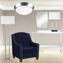 360 Lighting Modern Ceiling Light Flush Mount Fixture 13" Wide Brushed Nickel 2-Light Frosted Glass Dome Shade For Bedroom Kitchen Living Room Hallway -Adesso Sales Store GUEST 8759d2b5 100c 402d 9918 642b2636e1f2