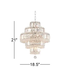 Vienna Full Spectrum Magnificence Chrome Chandelier 18 1/2" Wide Modern Faceted Crystal Glass 18-Light LED Fixture For Dining Room Home Kitchen Island -Adesso Sales Store GUEST 887a2ce2 82ed 450a 906b bbe66975ed0f