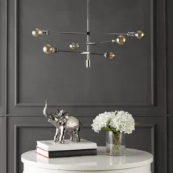 36" 6-Light Atlas Modern Vintage Iron Arm-Adjustable LED Chandelier Chrome - JONATHAN Y 17 36" 6-Light Atlas Modern Vintage Iron Arm-Adjustable LED Chandelier Chrome - JONATHAN Y -Adesso Sales Store GUEST 8921b2fb 4ac9 4bad b9f8 9c028274fc6c