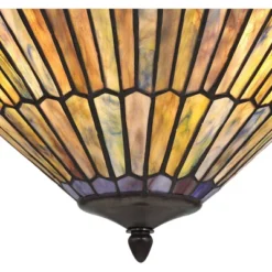 Robert Louis Tiffany Bronze Pendant Chandelier 20" Wide Rustic Peacock Stained Art Glass 3-Light Fixture For Dining Room House Kitchen Island Entryway -Adesso Sales Store GUEST 89ba01da 353a 4ef0 937e 3721538ebacb