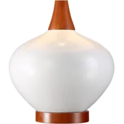 360 Lighting Brice Modern Mid Century Accent Table Lamp 23" High Ivory Ceramic Wood Neck Off White Drum Shade For Bedroom Living Room Bedside Office -Adesso Sales Store GUEST 8aa88849 cc3b 4fbb bdeb d4785430dc77