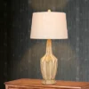 Fluted Genie Bottle Resin Table Lamp Buff Beige - Fangio Lighting
