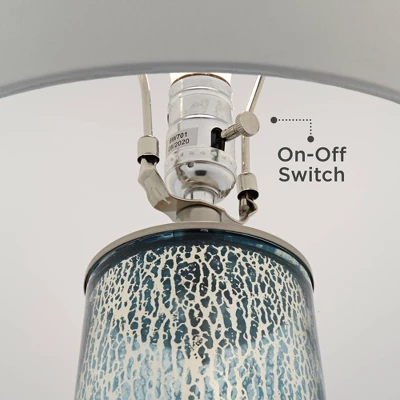 360 Lighting Marcus Modern Table Lamps 30" Tall Set Of 2 Mercury Glass Column White Drum Shade For Bedroom Living Room Bedside Nightstand Office Home 4 360 Lighting Marcus Modern Table Lamps 30" Tall Set Of 2 Mercury Glass Column White Drum Shade For Bedroom Living Room Bedside Nightstand Office Home - Image 4