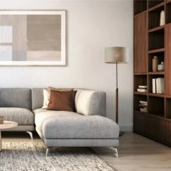 Ethan Floor Lamp Black/Walnut - Adesso