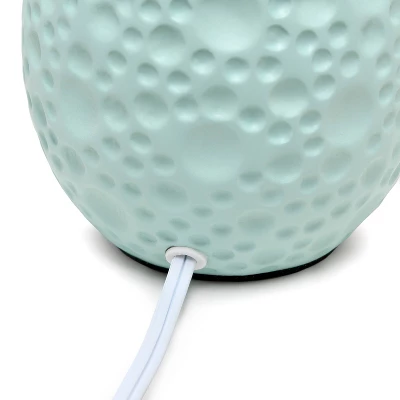 14.17" Traditional Ceramic Texture Thumbprint Tear Drop Table Desk Lamp With Tapered White Shade Blue - Creekwood Home 4 14.17" Traditional Ceramic Texture Thumbprint Tear Drop Table Desk Lamp With Tapered White Shade Blue - Creekwood Home - Image 4