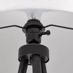 61.25" Metal Tripod Floor Lamp With Linen Shade Black/White - Cresswell Lighting -Adesso Sales Store GUEST 8ddfe060 db7e 41b3 8206 85368b100c03