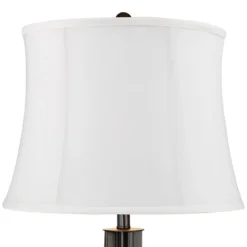 360 Lighting Heather Modern Industrial Table Lamps 25 3/4" High Set Of 2 Dark Iron With USB Charging Port White Softback Drum Shade For Bedroom Desk -Adesso Sales Store GUEST 8eacd2b6 9a9b 43fc 8ed4 a1d404d00c69
