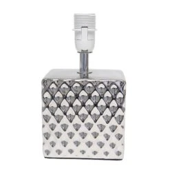 11.81" Tall Petite Hammered Square Bedside Table Desk Lamp With White Fabric Shade Silver - Simple Designs -Adesso Sales Store GUEST 8ecdb11f 2867 459e 8d8b 06491f042972