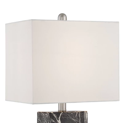 360 Lighting Connie Modern Table Lamps Set Of 2 With Acrylic Risers 25" High Black Faux Marble USB Charging Ports White Rectangular Shade For Desk 1 360 Lighting Connie Modern Table Lamps Set Of 2 With Acrylic Risers 25" High Black Faux Marble USB Charging Ports White Rectangular Shade For Desk