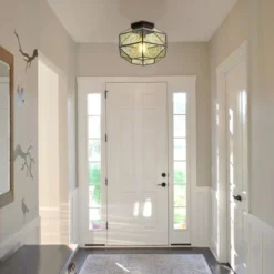 12.5" 1-Light Evelyn Vintage Farmhouse Iron/Glass LED Flush Mount Oil Rubbed Bronze - JONATHAN Y -Adesso Sales Store GUEST 8f11c10c e771 4f07 8997 7ea94fc2ca7f