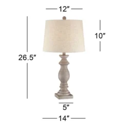 Regency Hill Regency Traditional Table Lamps 26 1/2" High Set Of 2 Beige Washed Fabric Tapered Drum Shade For Bedroom Living Room Bedside Nightstand -Adesso Sales Store GUEST 8f8f417c f6a3 4a28 a6de 3816f50b7eaa
