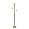 3 Light Floor Lamp With Scalloped Glass Shade Antique Brass - Elegant Designs