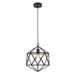 12.5" Metal Geometric Open Cage Mini Pendant Black - Cresswell Lighting -Adesso Sales Store GUEST 91c25e46 9769 44ea a412 6f0aeccfdf02