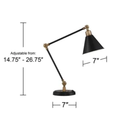 360 Lighting Modern Industrial Desk Table Lamp With USB Charging Port Adjustable 26.75" High Black Antique Brass For Bedroom Bedside Office -Adesso Sales Store GUEST 91d42d2e ec94 4163 8b05 f79768e06f5e