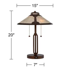 Franklin Iron Works Samuel Industrial Desk Lamp 20" High Rubbed Bronze With USB Charging Port Natural Mica Shade For Bedroom Living Room Bedside Desk -Adesso Sales Store GUEST 927ea892 13f7 4263 9b9a 603311417e0c