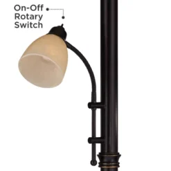 Regency Hill Garver Rustic Retro Torchiere Floor Lamp 72 1/2" Tall Oil Rubbed Bronze With Side Light Amber Glass Shade For Living Room Reading Bedroom -Adesso Sales Store GUEST 92f5d280 1cae 4669 bc21 262cc84113a7