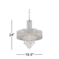 Vienna Full Spectrum Crystal Cascade Chrome Chandelier 19 1/2" Wide Modern 9-Light LED Fixture For Dining Room House Kitchen Island Entryway Bedroom -Adesso Sales Store GUEST 92f86ceb ca38 4c04 9086 a1c2f1402a3d