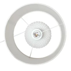 20.4" Traditional Ceramic Purled Texture Bedside Table Desk Lamp With White Fabric Drum Shade Off-White - Simple Designs -Adesso Sales Store GUEST 9340e717 5d16 4d31 b53e dc40b15618e9