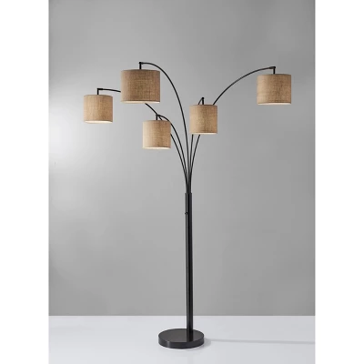 82" Trinity 5-Arm Arc Lamp Bronze - Adesso 1 82" Trinity 5-Arm Arc Lamp Bronze - Adesso